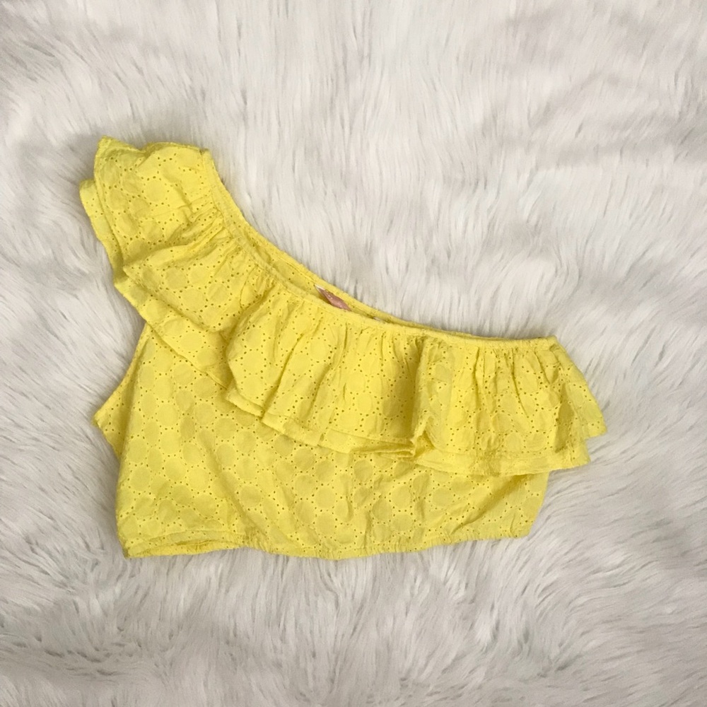 Zara Trafaluc Eyelet Ruffle Top